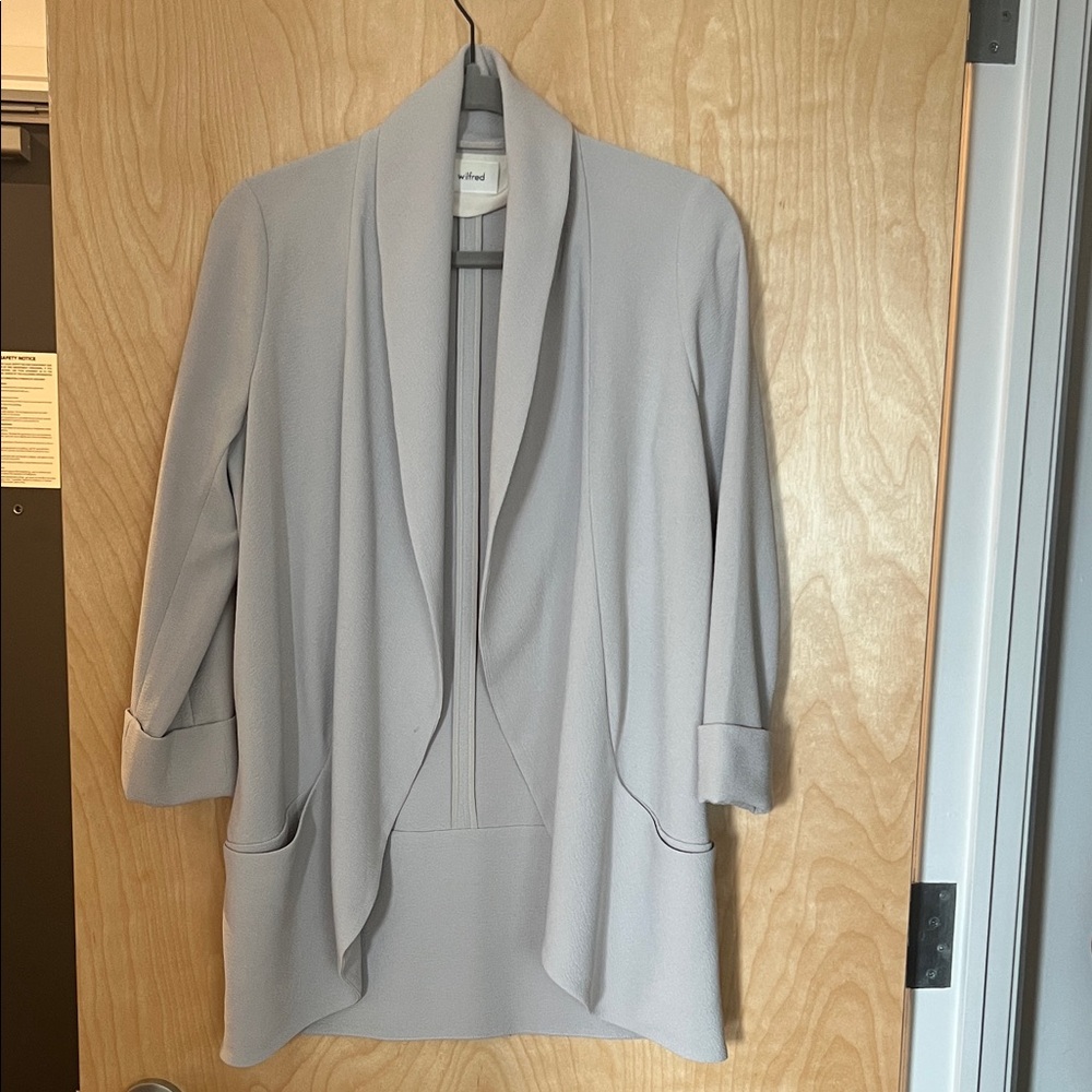 Wilfred Soft Gray Draped Blazer